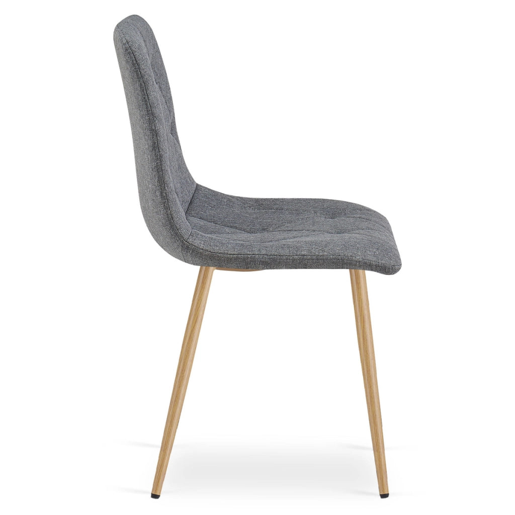 Sedia Imbottita Libra Grigio Scuro con Gambe Effetto Rovere