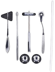 Set di Hammer Reflexologico Professionale - Hammer Neurologico - Manico Ergonomico - Acciaio Inossidabile - 5 Pezzi - Portatile per Test di Funzione Nervosa