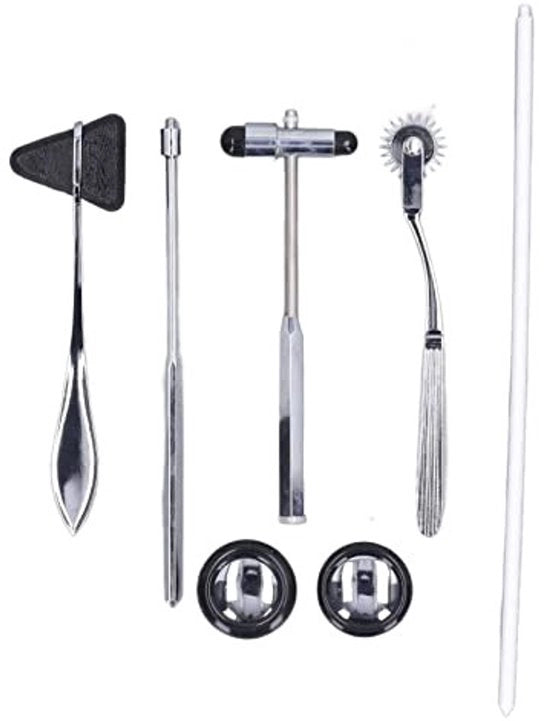 Set di Hammer Reflexologico Professionale - Hammer Neurologico - Manico Ergonomico - Acciaio Inossidabile - 5 Pezzi - Portatile per Test di Funzione Nervosa