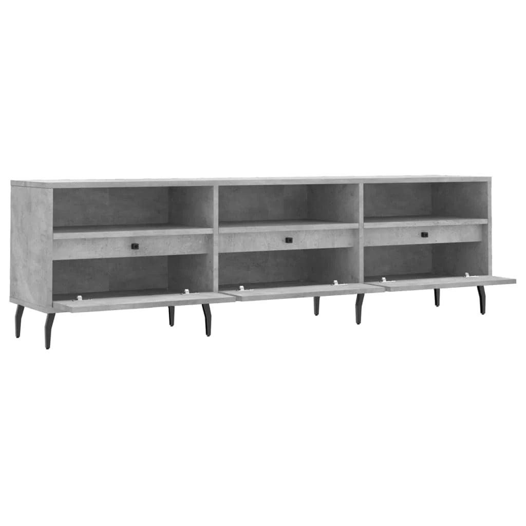 Mobile TV multimediale mensola TV credenza TV per sala da pranzo soggiorno camera da letto 150 x 30 x 44,5 cm legno ingegnerizzato grigio 02_0025976