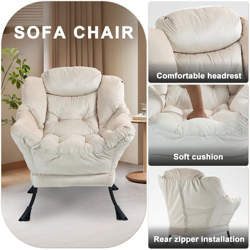 Poltrona Relax con Struttura in Metallo e Tasca Laterale ¨C MINIMAL ¨C Stile Moderno