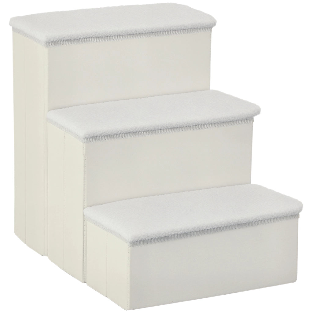 Scala per Animali Domestici 3 Gradini ¨C Minimal ¨C Bianco 48 cm