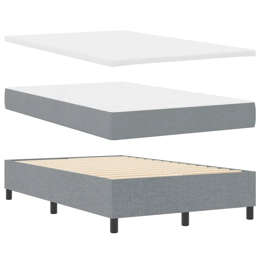 Letto a molle con materasso Grigio chiaro 120 x 190 cm Tessuto 3342774