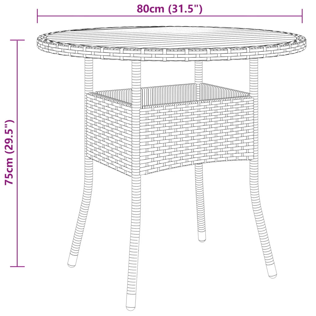 Set da Pranzo per Giardino 5 pz | Set Salotto da Giardino in Polyrattan Nero