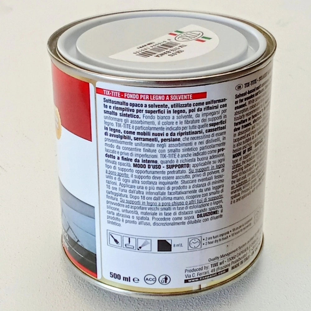 Tixe tix-tite 500ml fondo primer bianco opaco per muro e legno base solvente