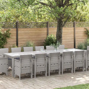 Set da Pranzo per Giardino 15 pcs Grigio chiaro Rattan Polt