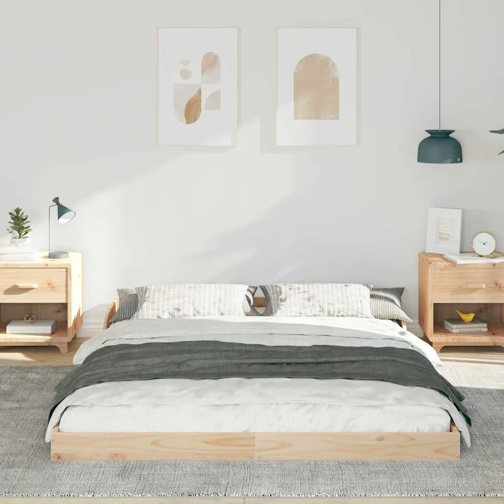 Letto matrimoniale | Letto per adulti | Struttura del letto Marrone 160 x 220 cm Pino massello