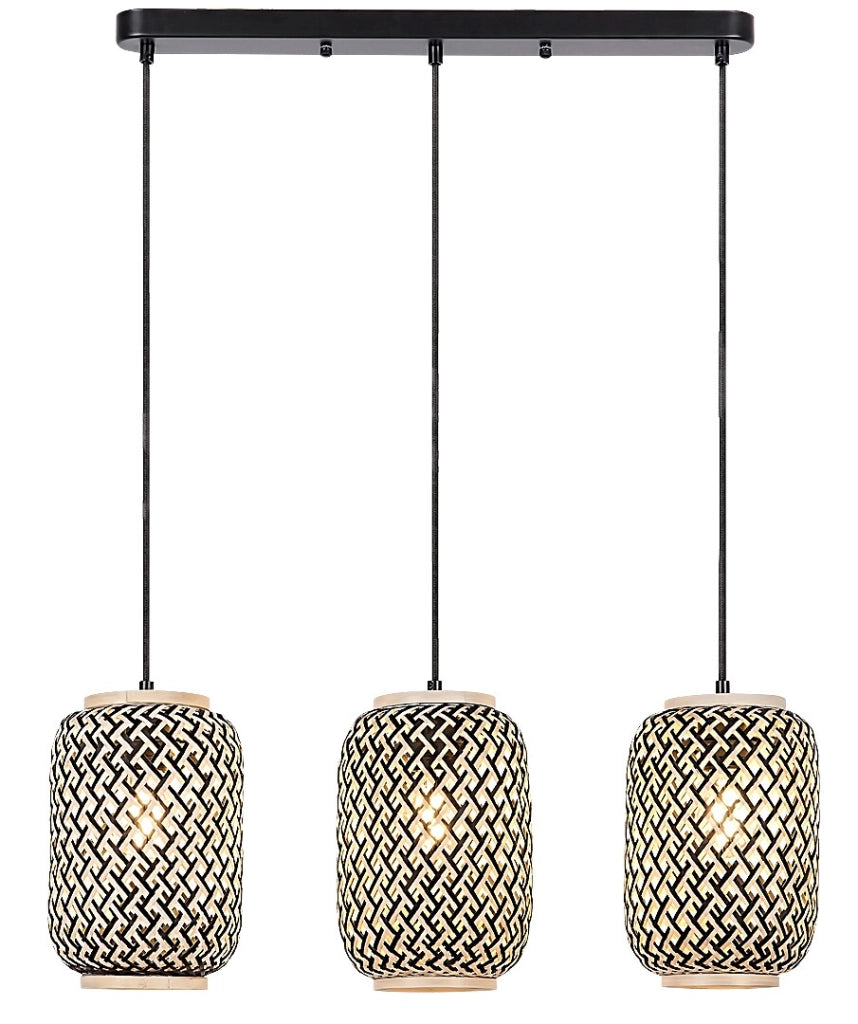 Lampada sospensione Adalla Rabalux 3xE27 nero rattan