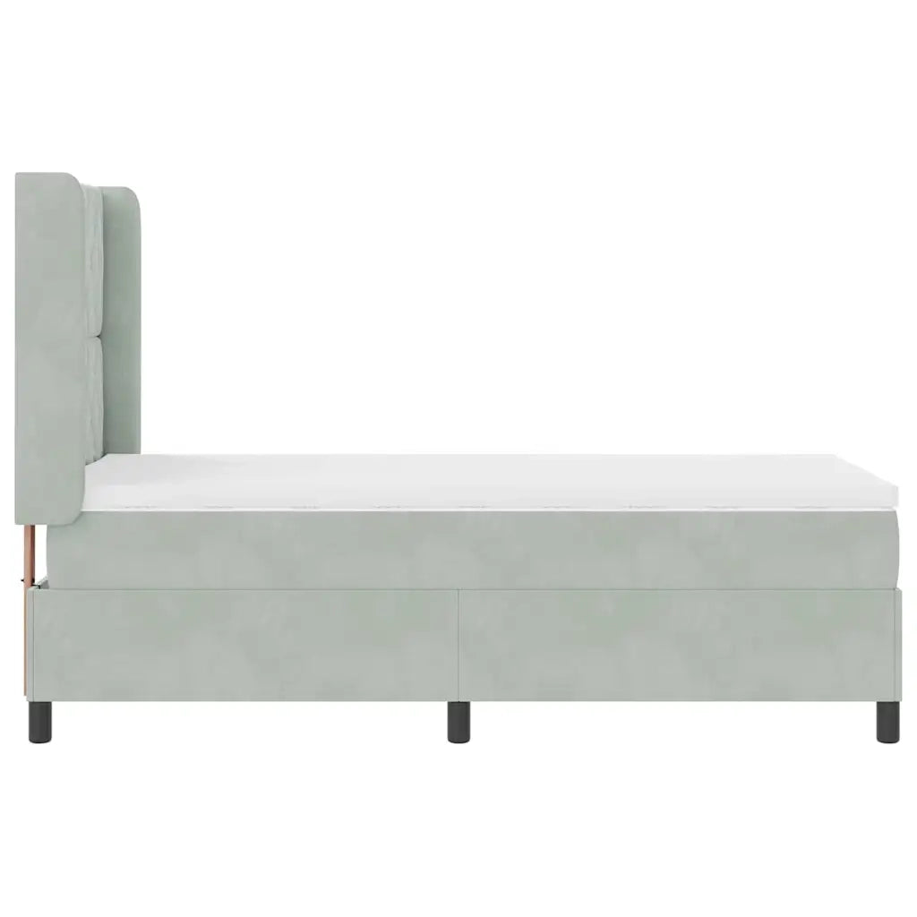 Letto a molle con testiera Grigio chiaro 90 x 200 cm Velluto 3341936