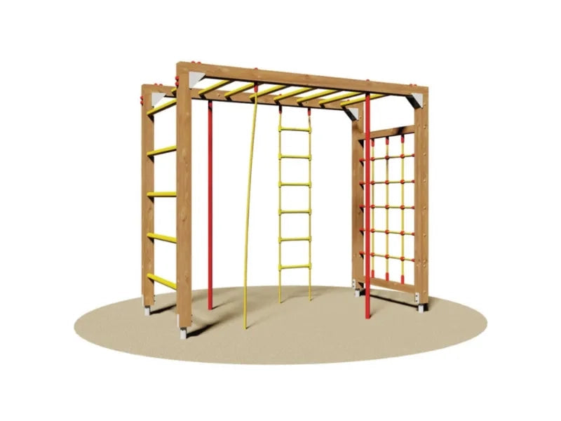 Multigioco Ecuador 741 Giochipark legno rete corda pertiche 250x120x220h