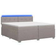 Letto con Box Spring, Materasso e LED Tortora 200 x 200 cm 3452026