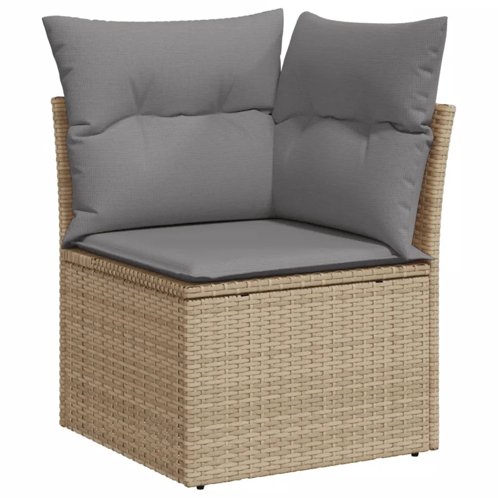 Set Divano da Giardino 10 pz con Cuscini Beige Misto Polyrattan 3256605