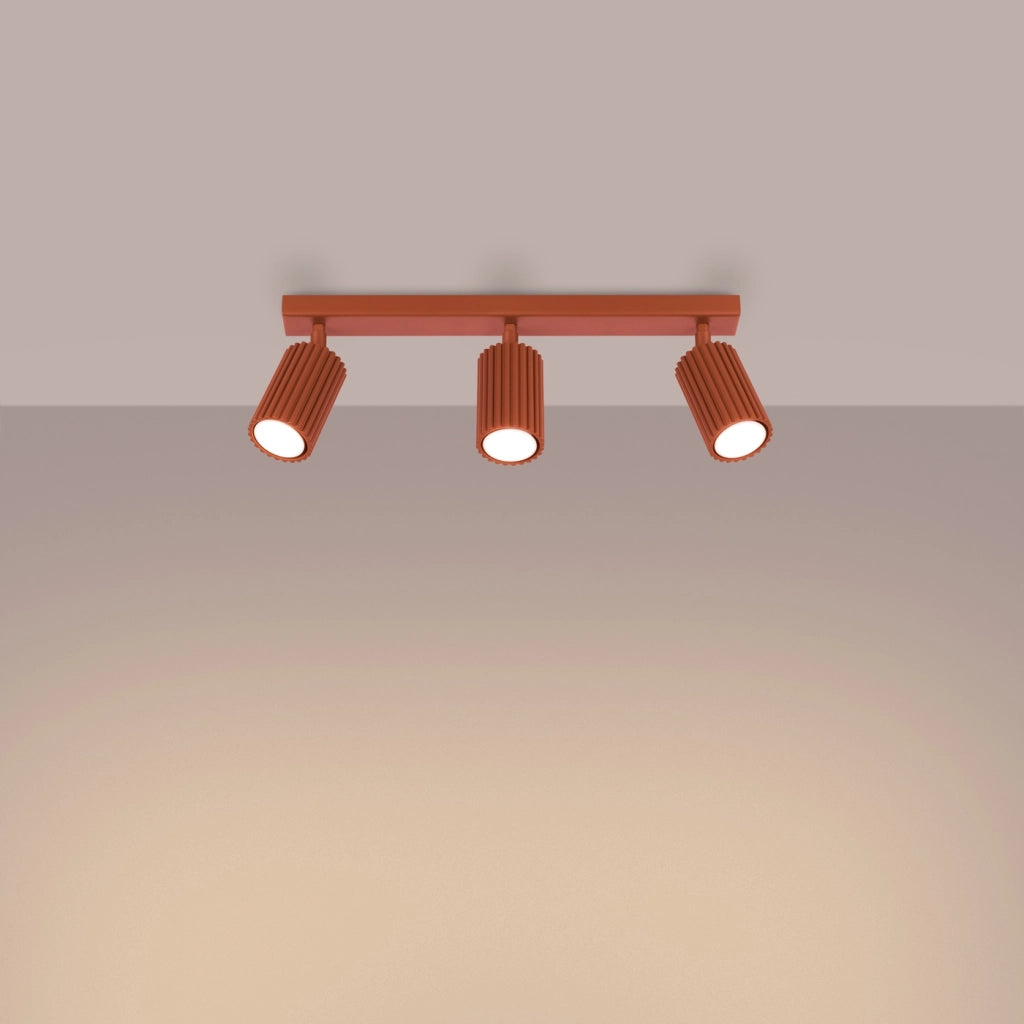 Lampada da soffitto KARBON 3L rosso ocra