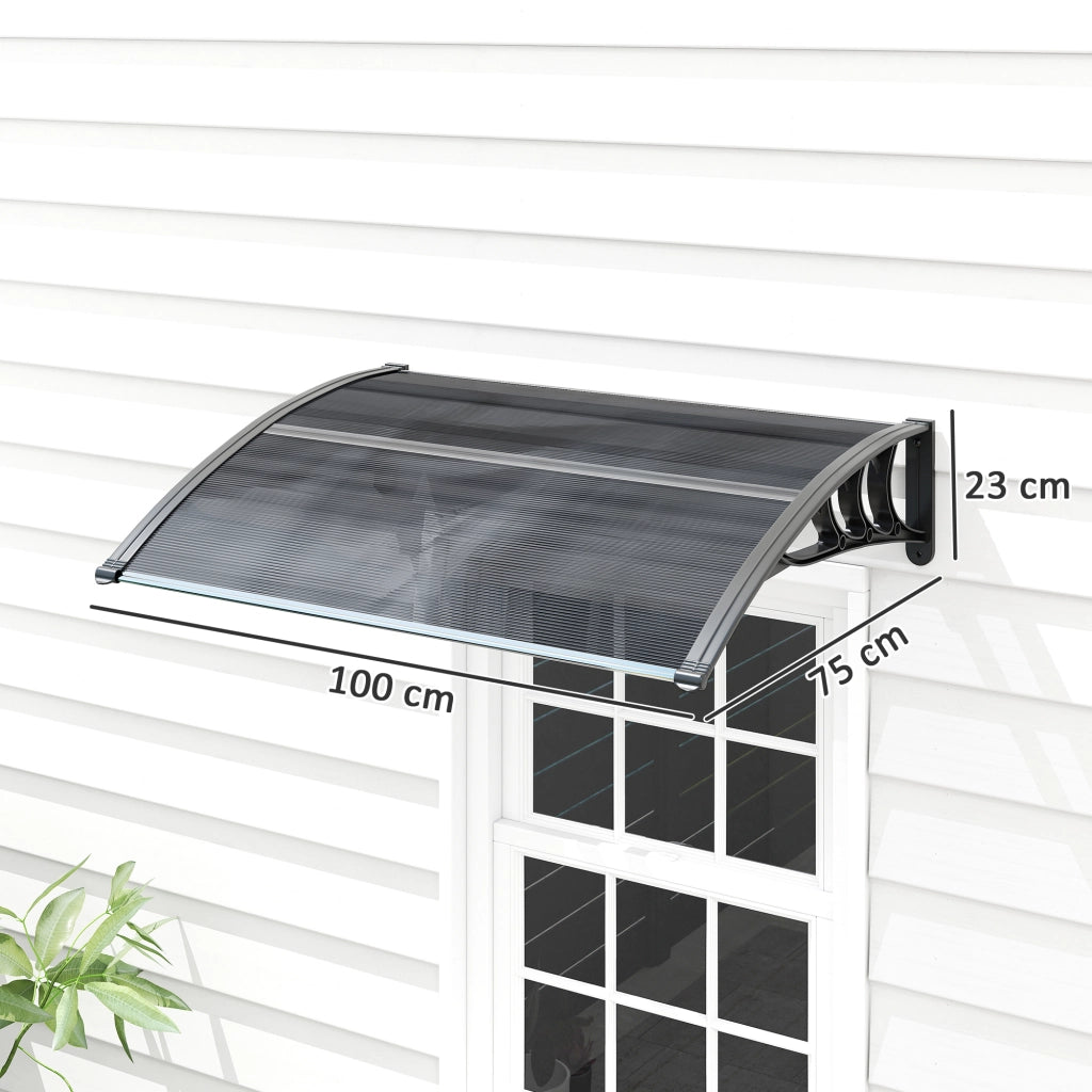 Tettuccio da esterno in policarbonato e alluminio ¨C Minimal ¨C 100x75 cm nero