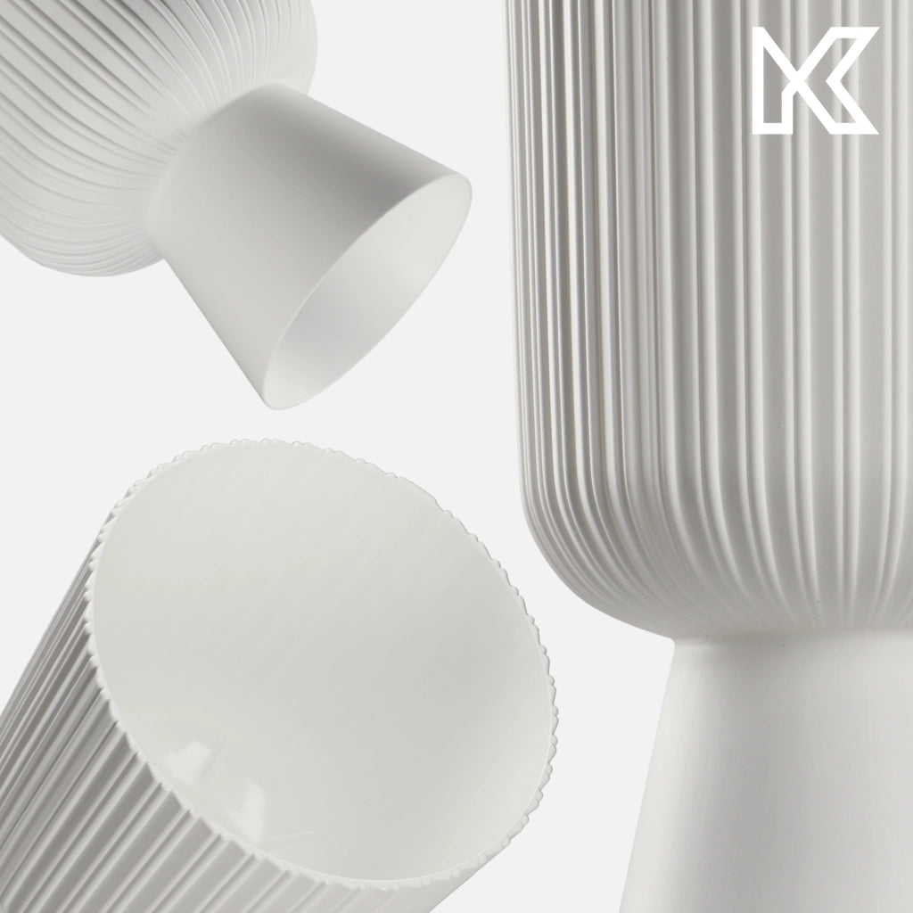 Vaso da fiori KADAX, vaso da fiori da giardino, copertura in plastica, 18 cm, supporto per fiori, bianco