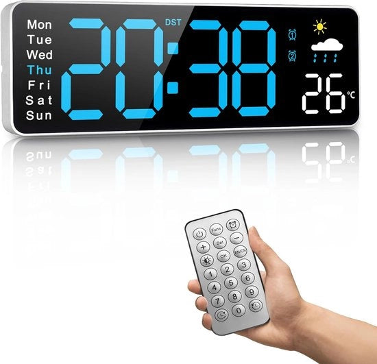 Orologio Digitale da Parete con Temperatura e Previsioni Meteorologiche