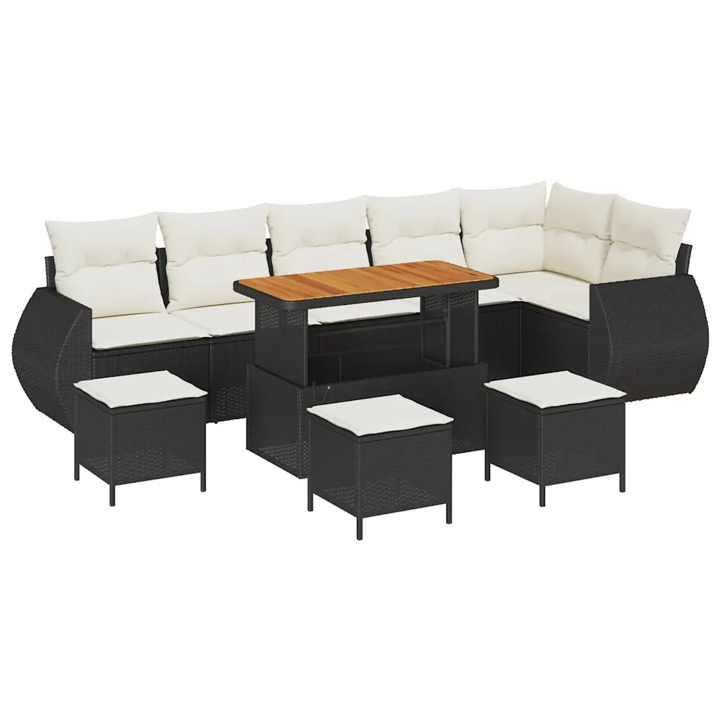 Set Divano da Giardino 10 pcs Nero polyrattan 3361900