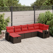 Set Divani da Giardino 7 pz con Cuscini Marrone in Polyrattan 3325510