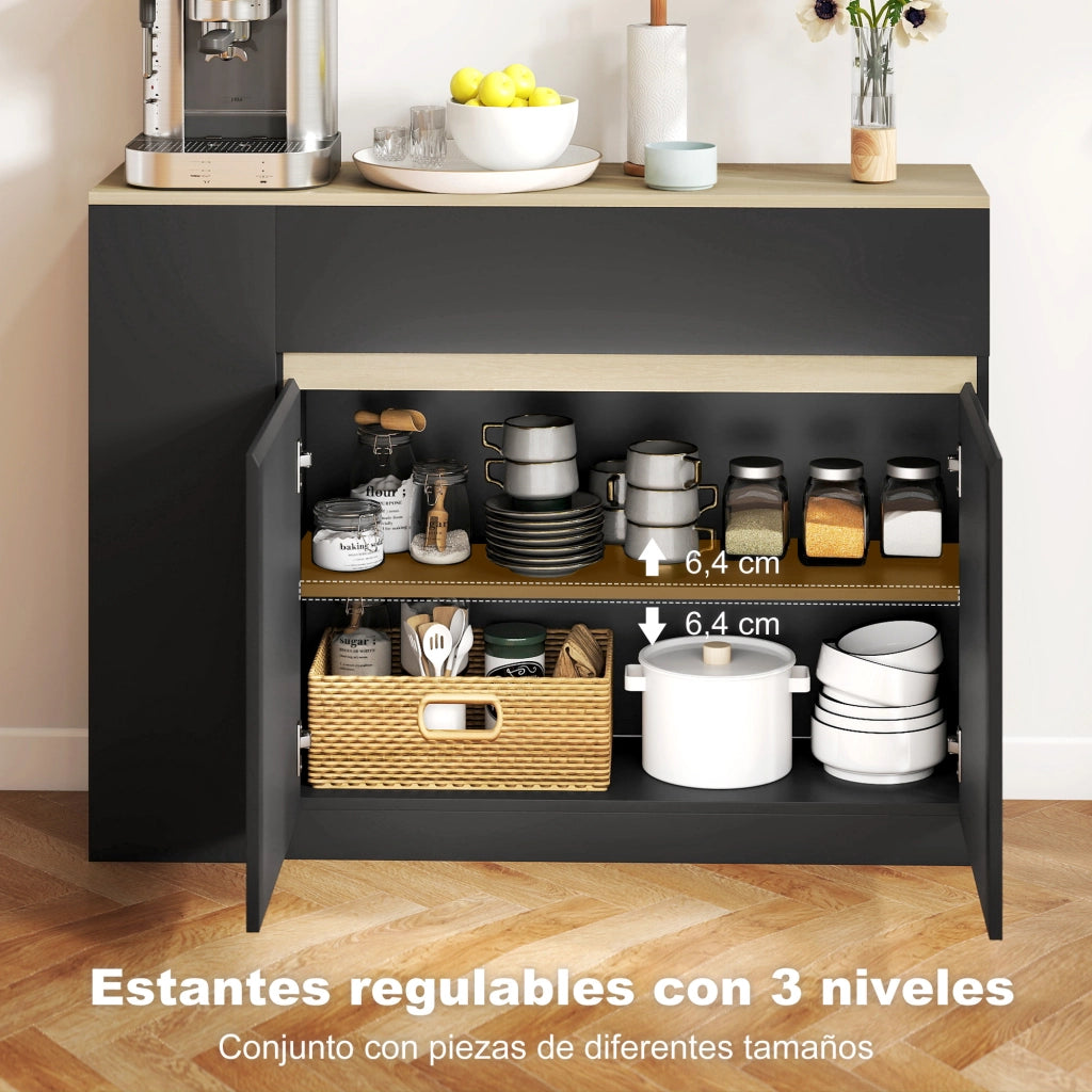 Armadio da Cucina ¨C Minimal ¨C Nero 110x29,5x82 cm