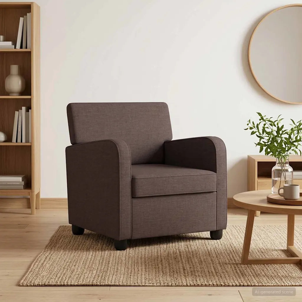 Poltrona Marrone Scuro Tessuto 42043397