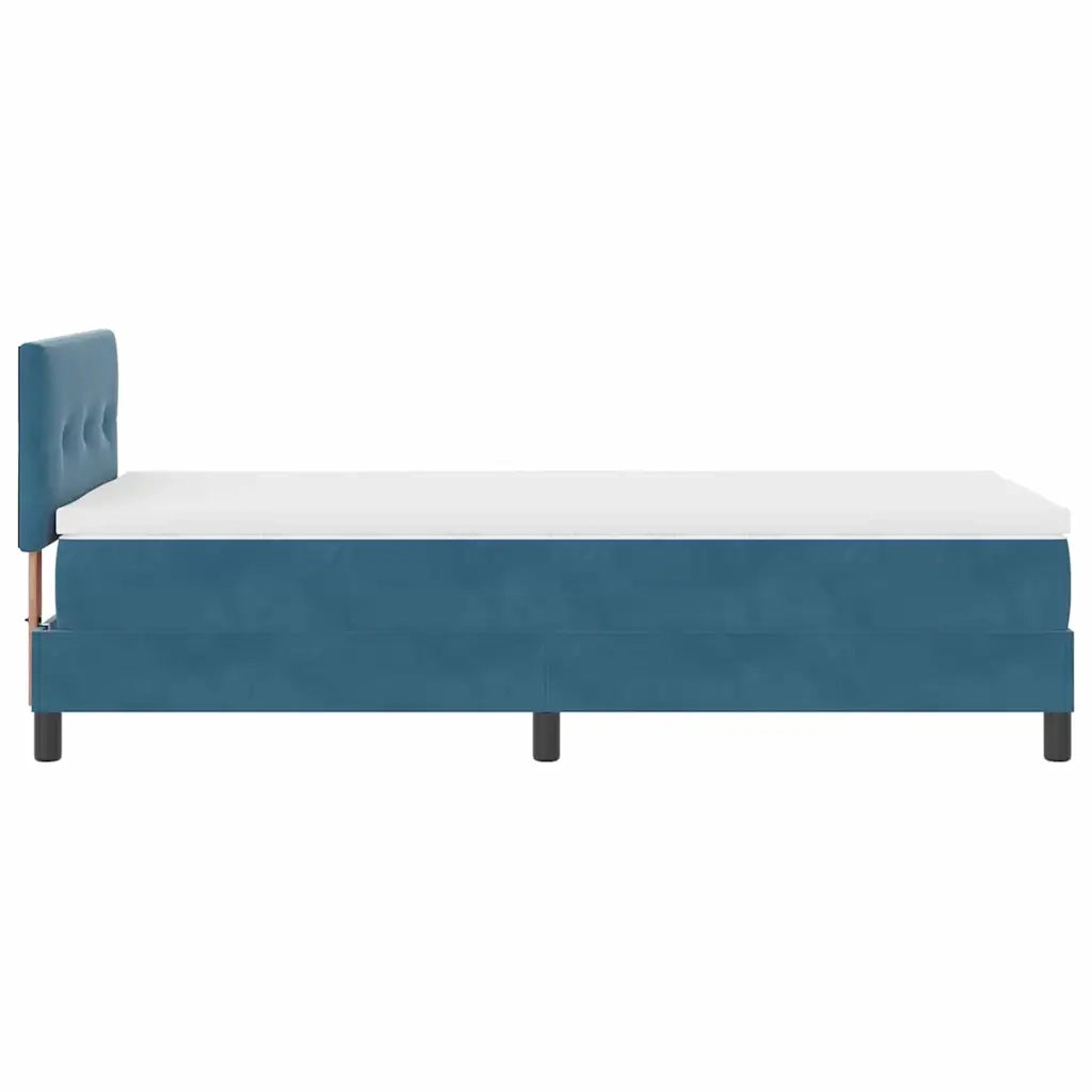 Letto a molle con materasso Blu Scuro 100 x 200 cm Velluto 3339156