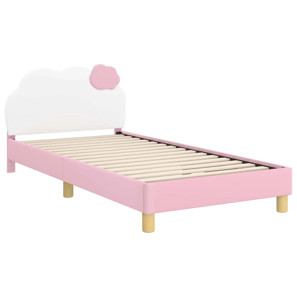 Struttura letto bambini con testata Rosa 90 x 190 cm PU