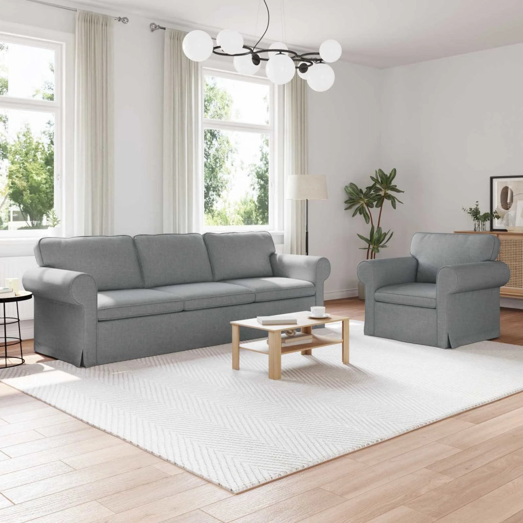 Set di divani 2 pcs Grigio chiaro 245 x 82 x 80 cm Tessuto 3407618