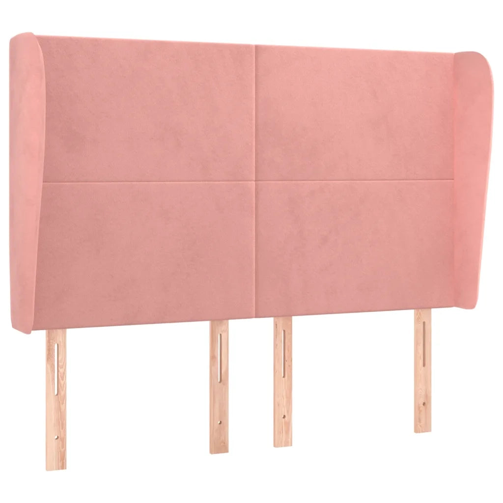 Testiera ad Orecchio Rosa 147x23x118/128 cm in Velluto 3117729