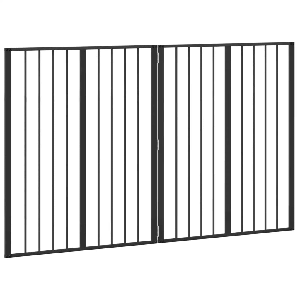 Cancello per cani 2 pcs Nero 80 x 100 cm Acciaio zincato 892001