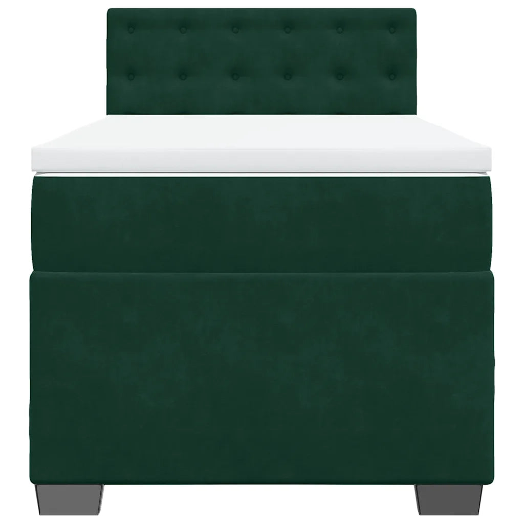 Giroletto a Molle con Materasso Verde Scuro 80x200 cm Velluto 3286177