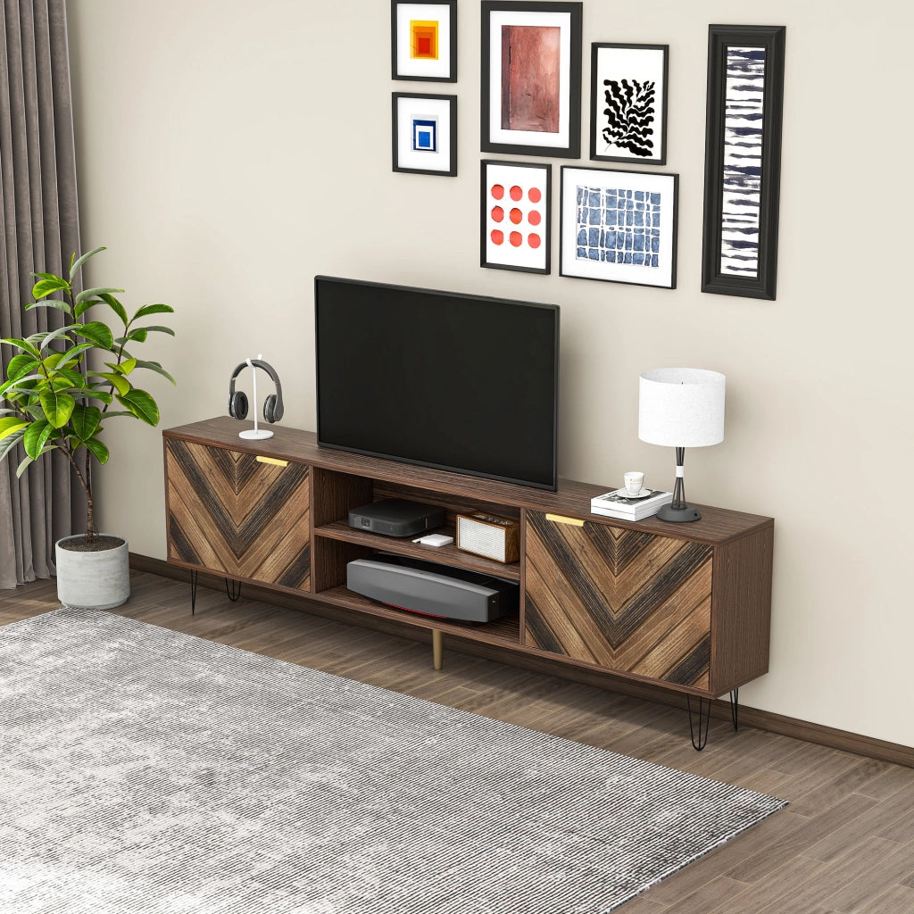 Cassettiera per TV Natural; truciolare; lunghezza 155 cm