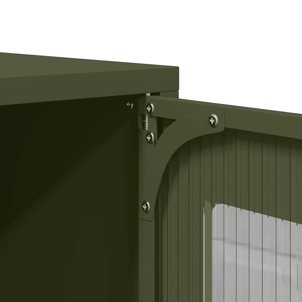 Credenza Verde Oliva 68x39x123 cm in Acciaio 853354