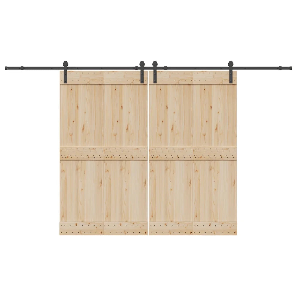 vidaXL Kit di Binari per Porte Scorrevoli 366 cm Acciaio Nero