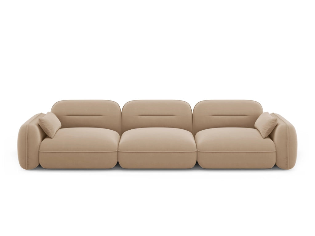 Cosmopolitan Design - Divano modulare "Sydney" 4 posti in velluto sabbia 