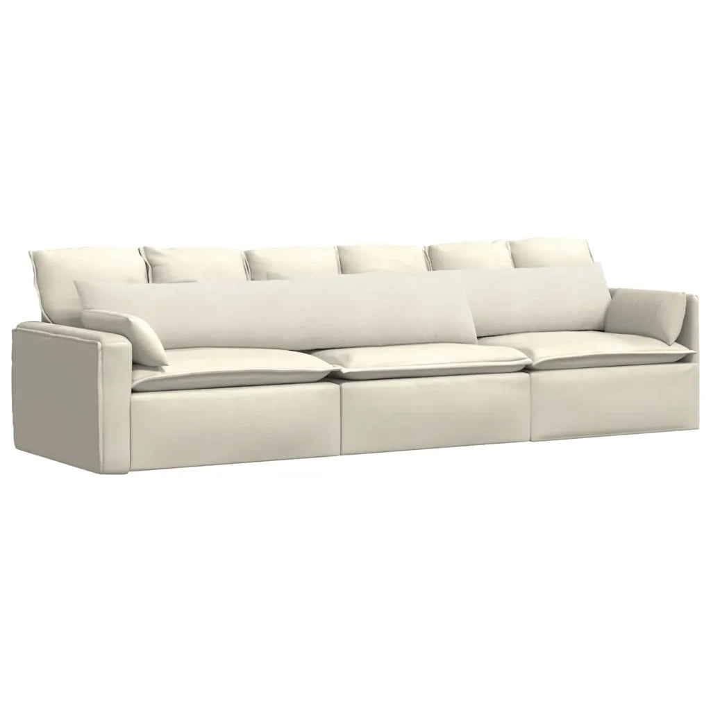 Cuscini da Divano 2 pcs Crema 200 x 40 cm Tessuto in Cords 42013894
