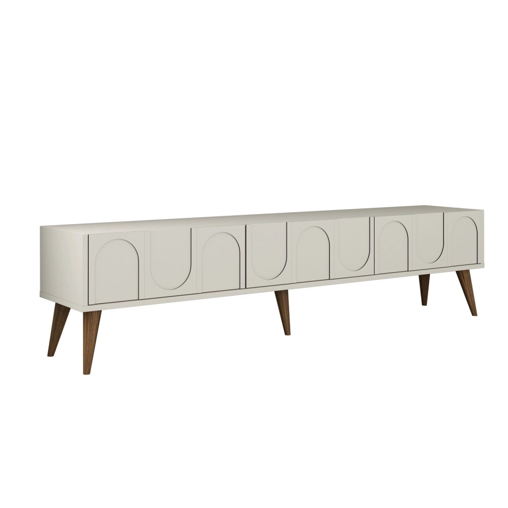Mobile TV in legno "Lyon" - 180 x 35 x 44 cm - Crema/Noce