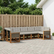 Set di divani da esterno 7 pcs Naturale e Grigio chiaro 3382187