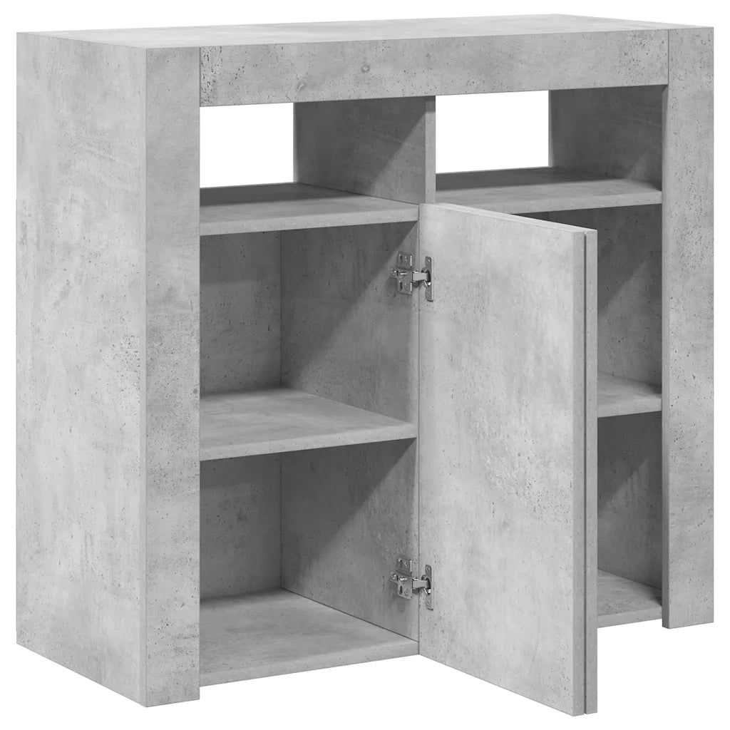 Credenza con Luci LED Grigio Cemento 80x35x75 cm cod mxl 14136