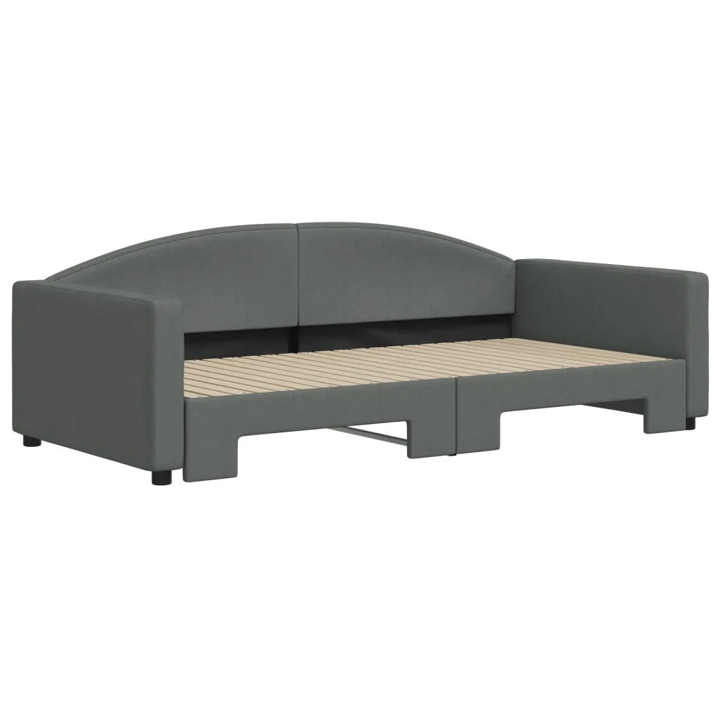 Divano letto | Sof¨¤ letto | Letto singolo Estraibile Grigio Scuro 100x200 Tessuto