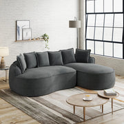 Divano Angolare Modulare Chaise Longue con Cuscini ¨C Xylo ¨C Chenille Grigio
