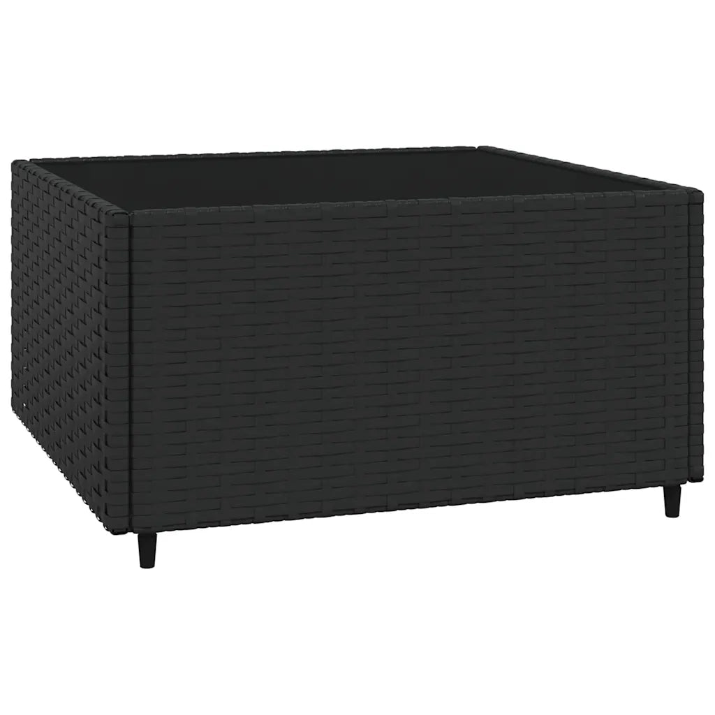Set Divani da Giardino 3 pz | Set Salotto da Giardino con Cuscini Nero in Polyrattan