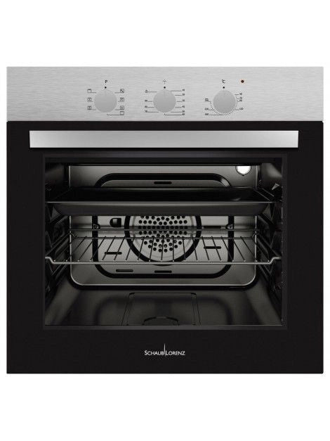 Schaub Lorenz SSFE6X7BC Forno da incasso Elettrico Multifunzione 80 L Classe A 7 Funzioni Grill Ventilazione Tangenziale (59,5x59,5x56,5 cm) colore Nero Inox