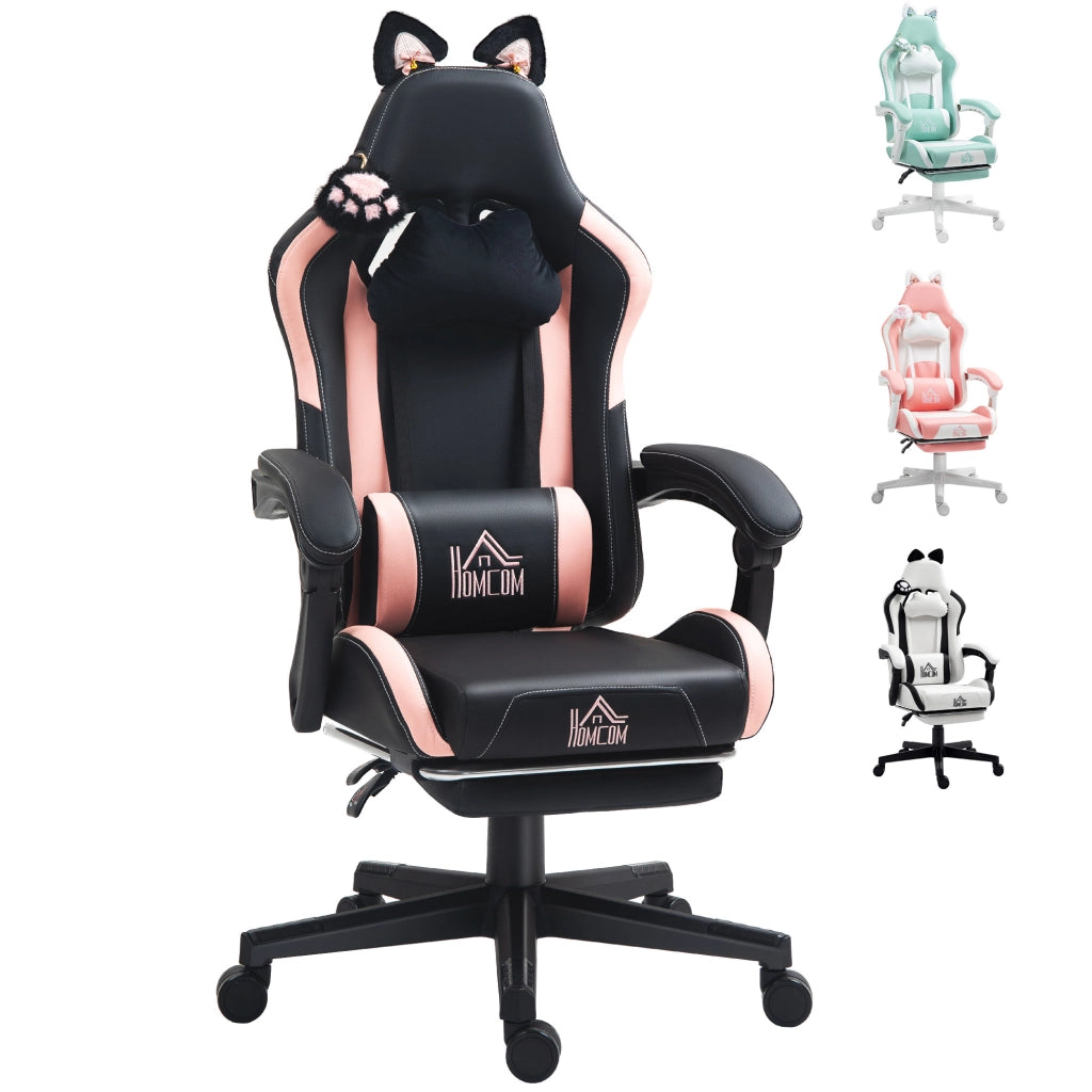 Sedia da Ufficio Gaming Reclinabile ¨C Xylo ¨C Nero con Poggiapiedi Retrattile e Supporto Lombare