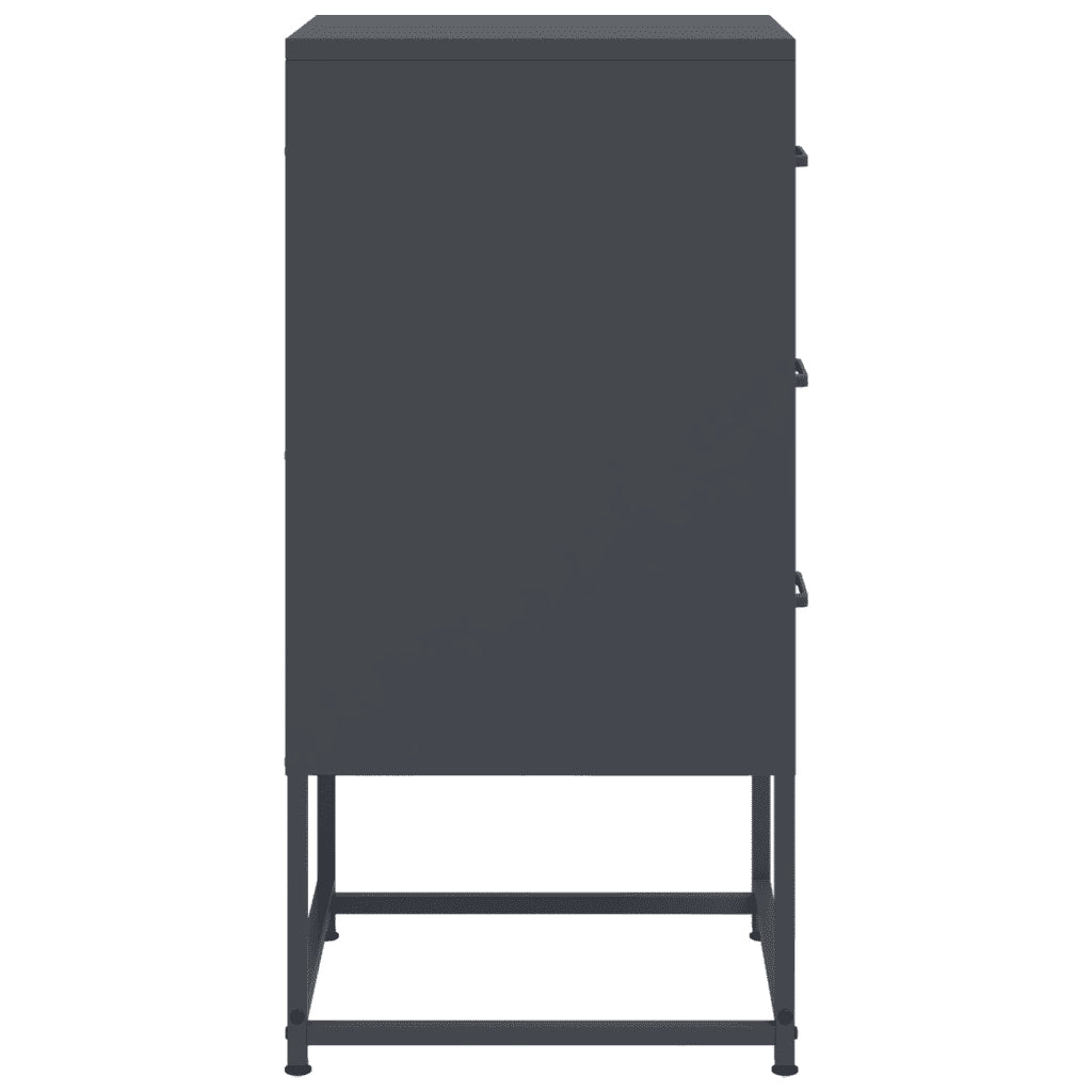 Comodino Antracite 36x39x78 cm in Acciaio 846582