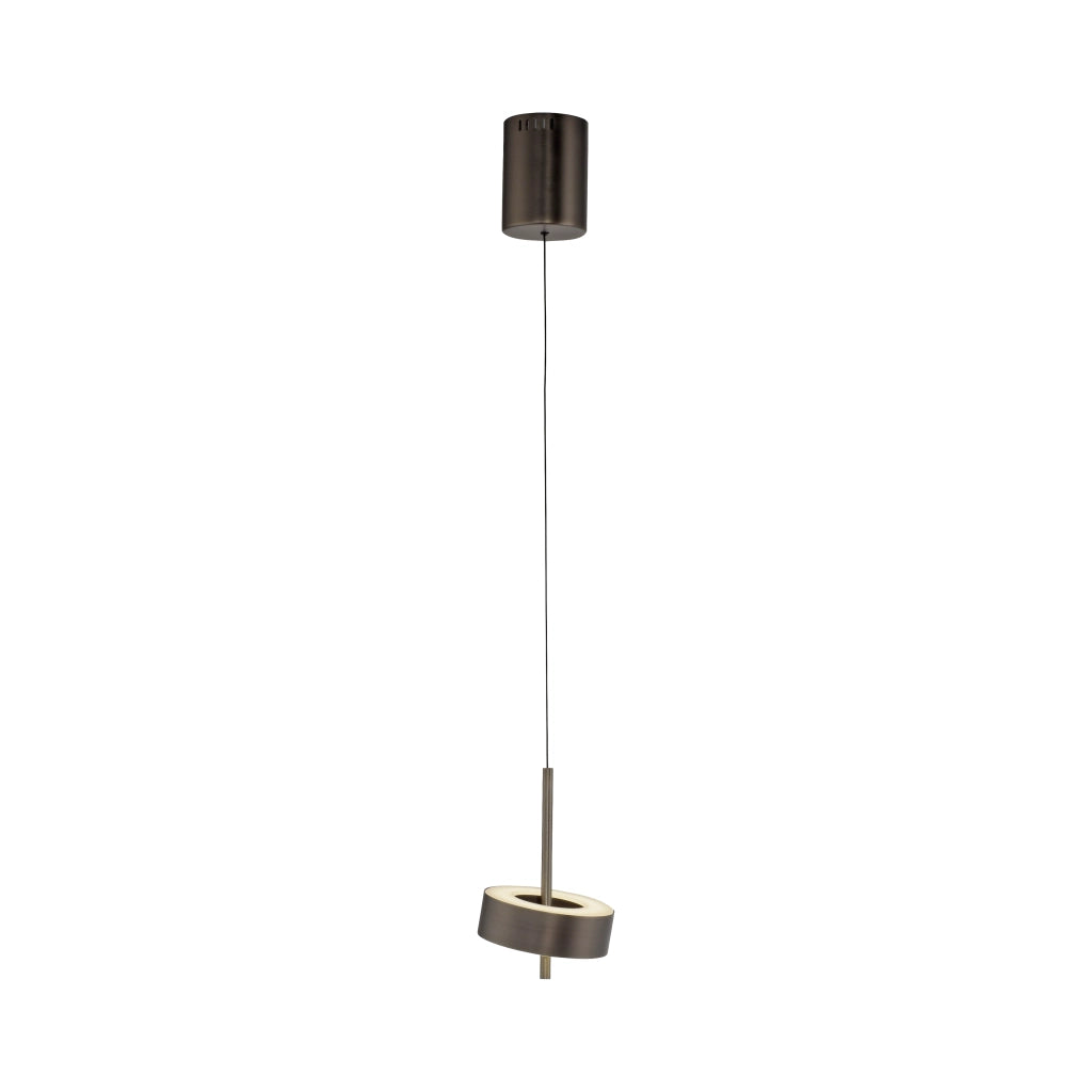Lampada sospesa moderna bronzo Ø14 con telecomando CCT LED 9W