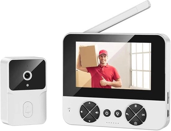 Videoluidspreker esterno 1080P con camera intercom intelligente a schermo IPS, senza connessione Wi-Fi (bianco)