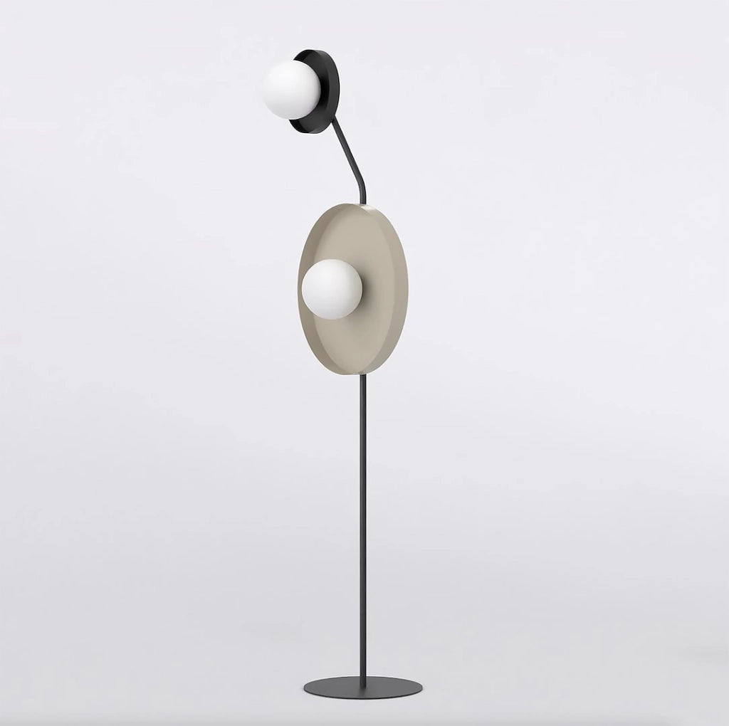 Lampada da terra moderna nero/beige 2xG9 KISS Emibig