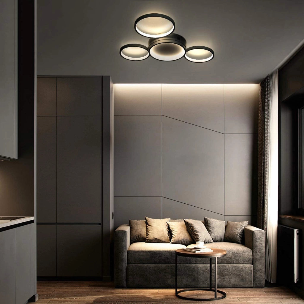 ZMH Lampada da soffitto LED 4 fiamme ad anello telecomando per camera letto