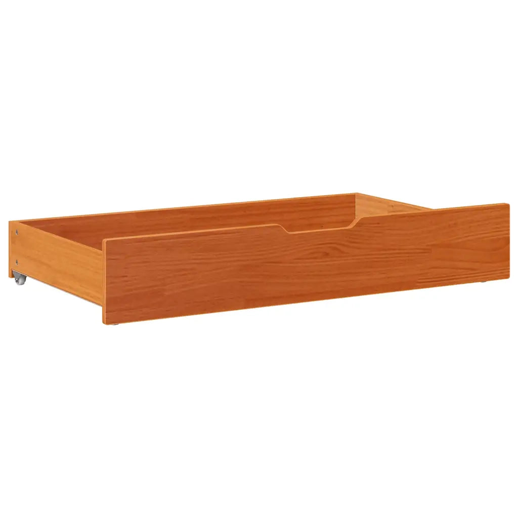 Cassettoni per Letto 2pz Marrone Cera 95x55x17 cm Legno di Pino