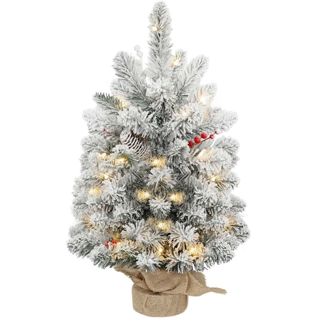 Albero di Natale Artificiale Mini 60cm ¨C Xylo ¨C Con 35 Luci LED e Neve